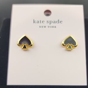 NWT Kate‎ Spade Gold and Black Spade Earrings